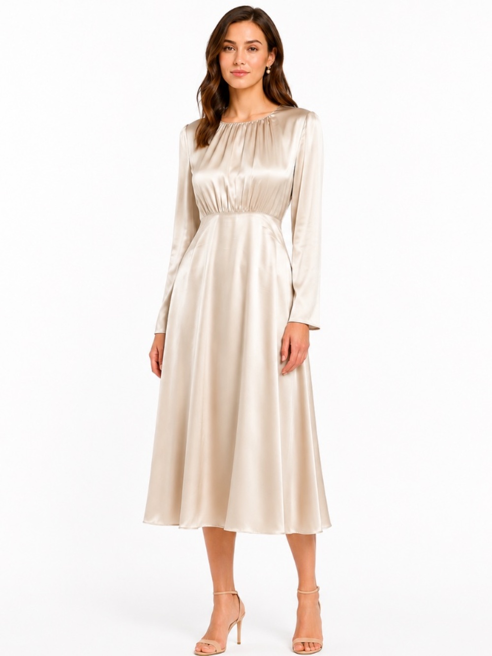 Fabiana Filippi - Champagne Satin A-Line Dress